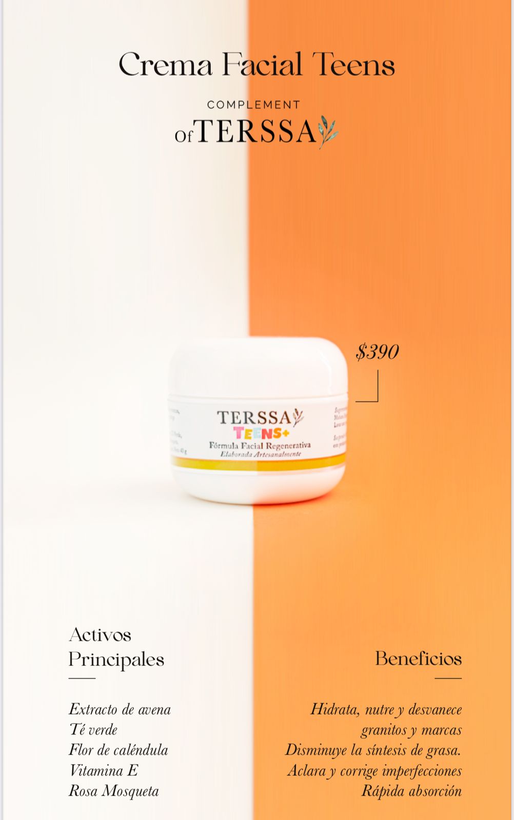 Crema Facial Terssa Teens