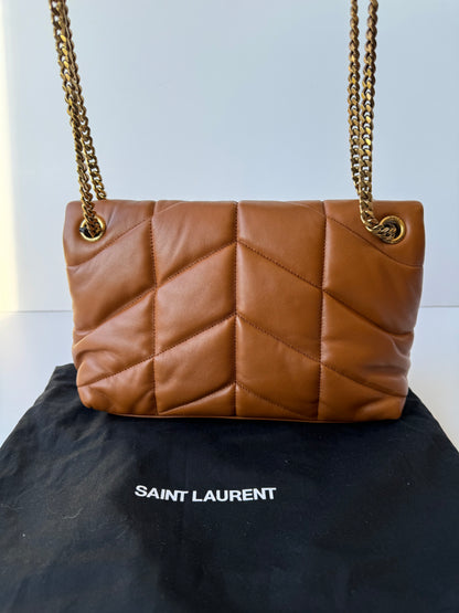 Saint Laurent Loulou Puffer small Camel